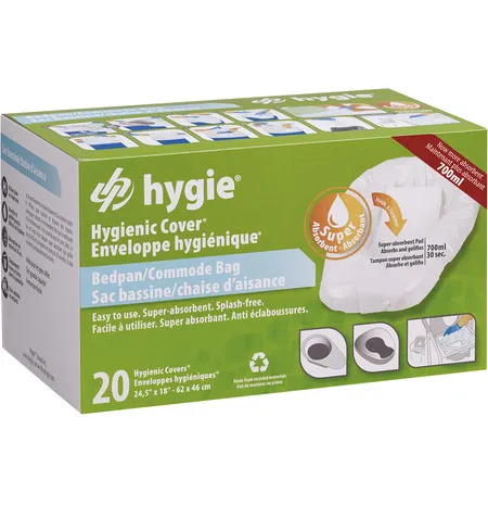 Hygienic Covers Hygienebeutel für Toilettenschüsseln und Toilettenstühle, 20er-Packung