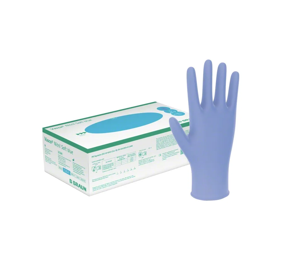 B. Braun Vasco Nitril Soft blue Einweghandschuhe für Praxis, Labor und Pflege