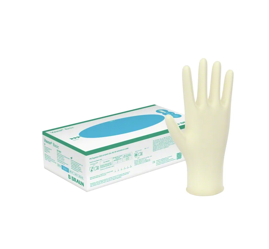 B. Braun Vasco Basic Latex Einweghandschuhe, puderfrei für Praxis, Labor und Pflege