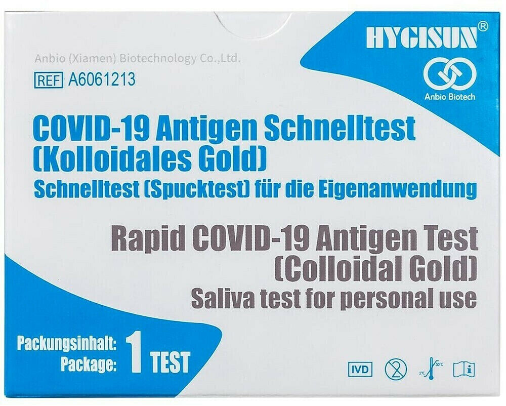 Hygisun Antigen Spuck-Schnelltest für Laien 1er Pack